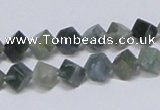 CAB400 15.5 inches 6*6mm inclined cube moss agate gemstone beads