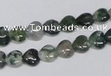 CAB404 15.5 inches 8*8mm heart moss agate gemstone beads wholesale