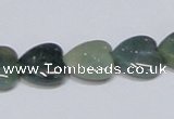 CAB407 15.5 inches 14*14mm heart moss agate gemstone beads wholesale