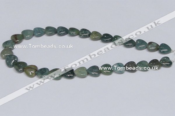 CAB407 15.5 inches 14*14mm heart moss agate gemstone beads wholesale