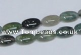 CAB409 15.5 inches 8*12mm oval moss agate gemstone beads wholesale