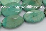 CAB41 15.5 inches 18*25mm faceted oval green grass agate beads