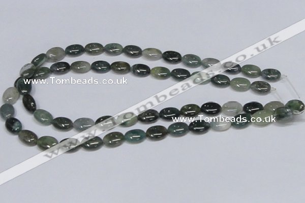 CAB410 15.5 inches 10*14mm oval moss agate gemstone beads wholesale