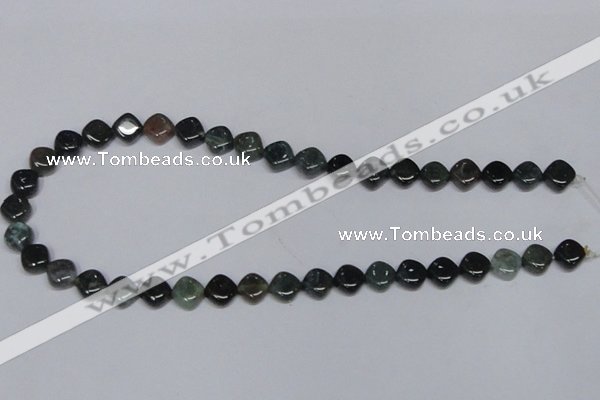 CAB418 15.5 inches 10*10mm rhombic moss agate gemstone beads