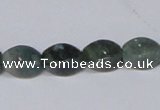 CAB420 15.5 inches 8*12mm twisted rice moss agate gemstone beads