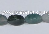 CAB421 15.5 inches 8*16mm twisted rice moss agate gemstone beads