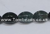 CAB423 15.5 inches 10*14mm faceted rice moss agate gemstone beads