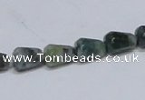 CAB424 15.5 inches 7*10mm faceted teardrop moss agate gemstone beads