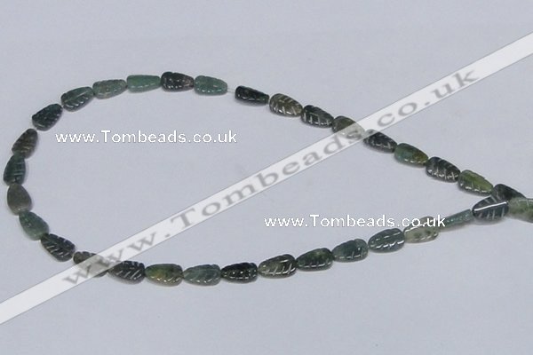 CAB428 15.5 inches 8*12mm leaf-shaped moss agate gemstone beads