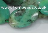 CAB43 15.5 inches 25*35mm faceted oval green grass agate beads