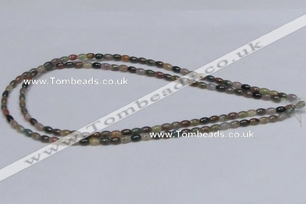 CAB437 15.5 inches 4*6mm rice indian agate gemstone beads wholesale