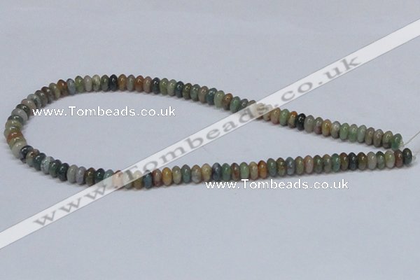 CAB440 15.5 inches 4*8mm rondelle indian agate gemstone beads