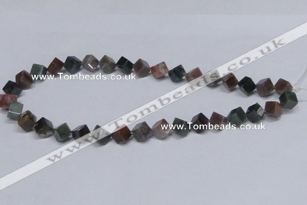 CAB442 15.5 inches 8*8mm inclined cube indian agate gemstone beads