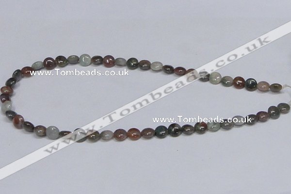 CAB448 15.5 inches 8mm flat round indian agate gemstone beads