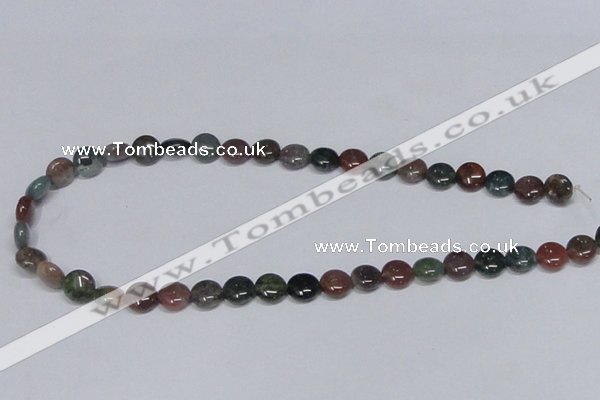 CAB449 15.5 inches 10mm flat round indian agate gemstone beads