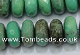 CAB45 15.5 inches 10*18mm faceted rondelle green grass agate beads