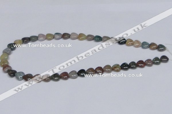 CAB453 15.5 inches 10*10mm heart indian agate gemstone beads