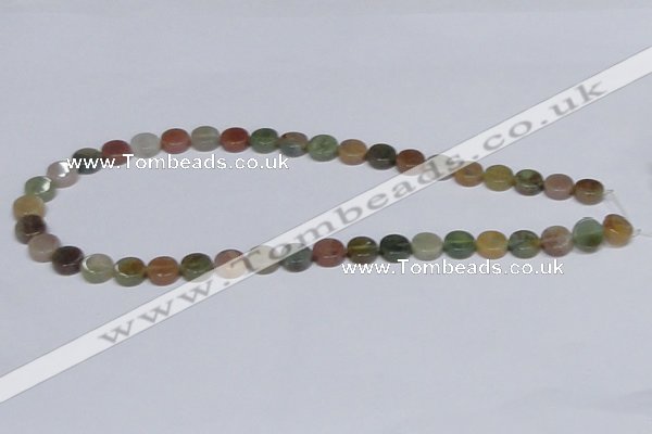 CAB455 15.5 inches 10mm coin indian agate gemstone beads wholesale