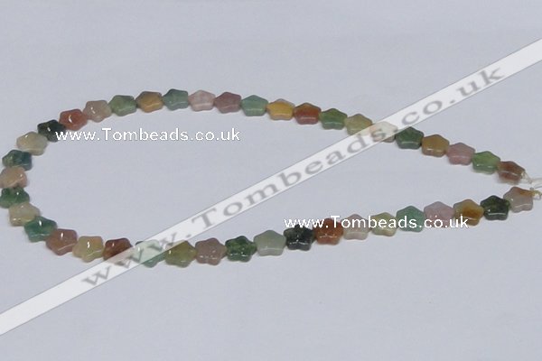 CAB459 15.5 inches 10*10mm star indian agate gemstone beads wholesale