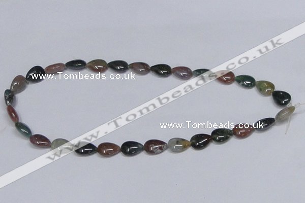 CAB460 15.5 inches 10*14mm flat teardrop indian agate gemstone beads