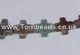 CAB461 15.5 inches 12*12mm cross indian agate gemstone beads