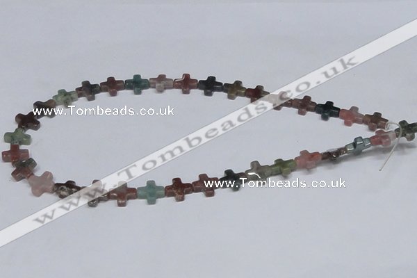 CAB461 15.5 inches 12*12mm cross indian agate gemstone beads