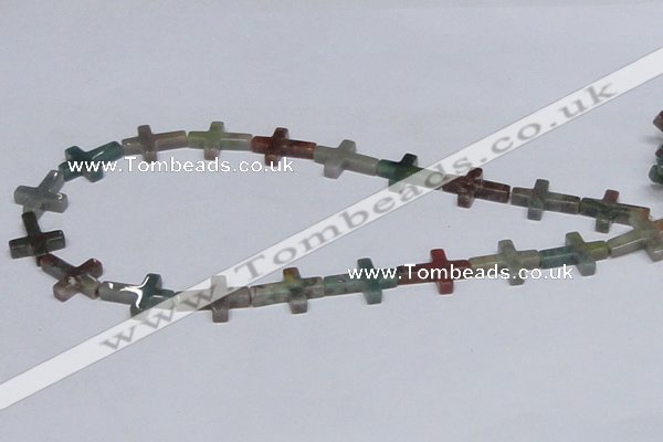 CAB462 15.5 inches 15*20mm cross indian agate gemstone beads