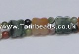 CAB469 15.5 inches flower & round double-drilled indian agate beads