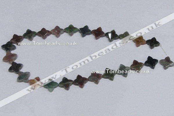 CAB472 15.5 inches 12*12mm flower form indian agate gemstone beads
