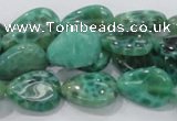 CAB55 15.5 inches 13*18mm flat teardrop peafowl agate gemstone beads