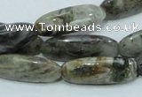 CAB566 15.5 inches 10*30mm rice silver needle agate gemstone beads