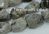 CAB568 15.5 inches 15*20mm nuggets silver needle agate gemstone beads