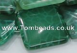 CAB60 15.5 inches 30*30mm square peafowl agate gemstone beads