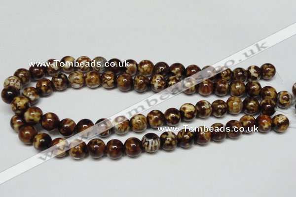 CAB611 15.5 inches 12mm round leopard skin agate beads wholesale