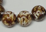 CAB613 15.5 inches 16mm round leopard skin agate beads wholesale