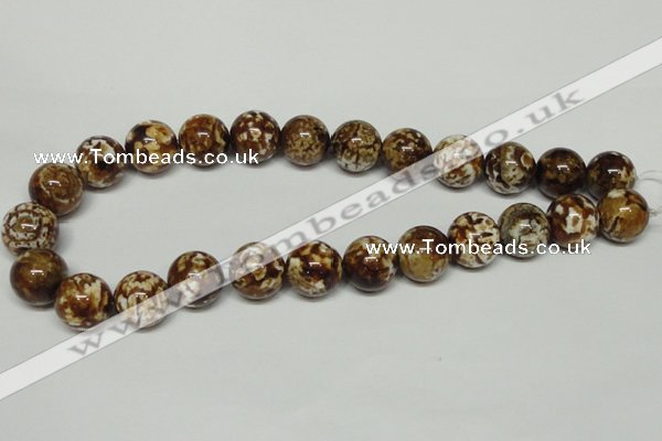 CAB613 15.5 inches 16mm round leopard skin agate beads wholesale