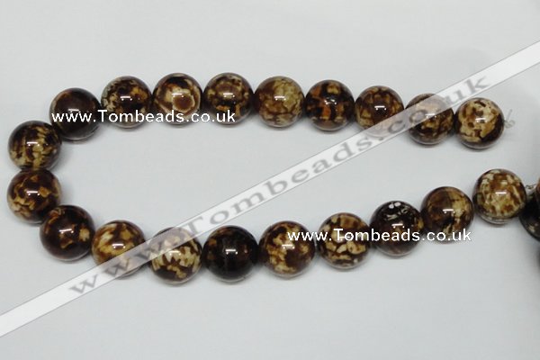 CAB615 15.5 inches 20mm round leopard skin agate beads wholesale