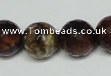 CAB619 15.5 inches 16mm faceted round leopard skin agate beads wholesale