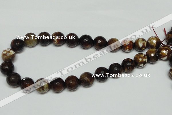 CAB619 15.5 inches 16mm faceted round leopard skin agate beads wholesale