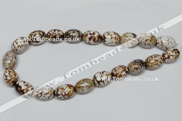 CAB621 15.5 inches 15*20mm egg-shaped leopard skin agate beads wholesale