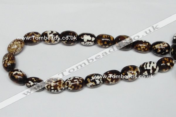 CAB622 15.5 inches 15*20mm egg-shaped leopard skin agate beads wholesale