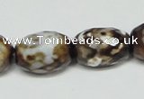 CAB625 15.5 inches 14*20mm faceted egg-shaped leopard skin agate beads