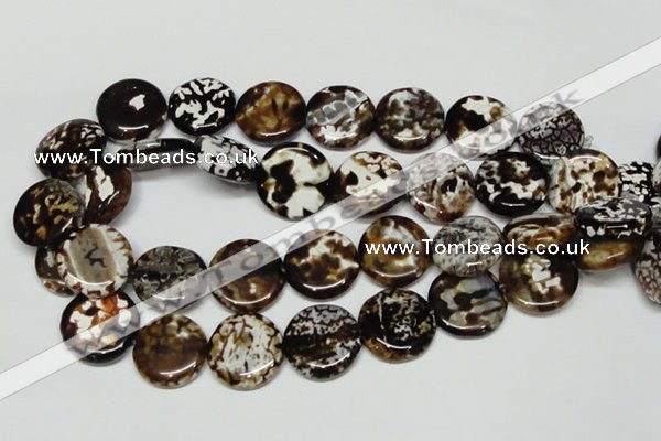 CAB629 15.5 inches 22mm flat round leopard skin agate beads wholesale