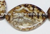 CAB638 15.5 inches 30*40mm marquise leopard skin agate beads