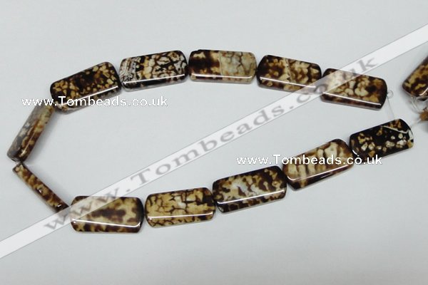 CAB640 15.5 inches 15*30mm rectangle leopard skin agate beads