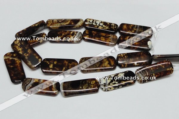 CAB641 15.5 inches 15*40mm rectangle leopard skin agate beads