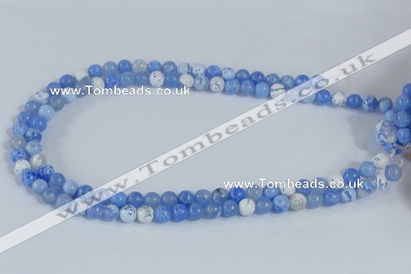 CAB645 15.5 inches 8mm round fire crackle agate beads wholesale