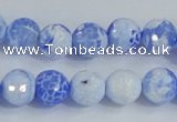 CAB650 15.5 inches 10mm faceted round fire crackle agate beads