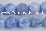 CAB651 15.5 inches 14mm faceted round fire crackle agate beads