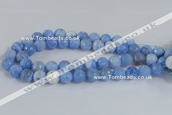 CAB652 15.5 inches 16mm faceted round fire crackle agate beads